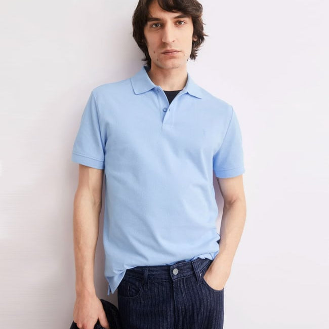 ARMEDANGELS polo shirt MAARIO WEDGEWOOD biologisch katoen