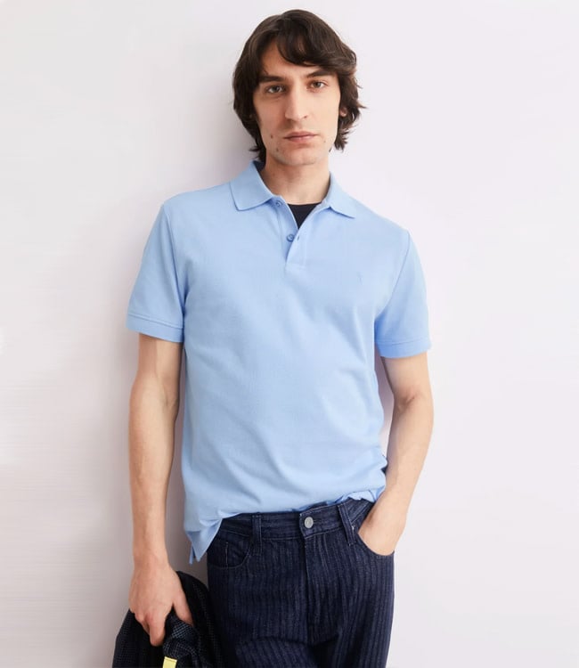 ARMEDANGELS polo shirt MAARIO WEDGEWOOD biologisch katoen