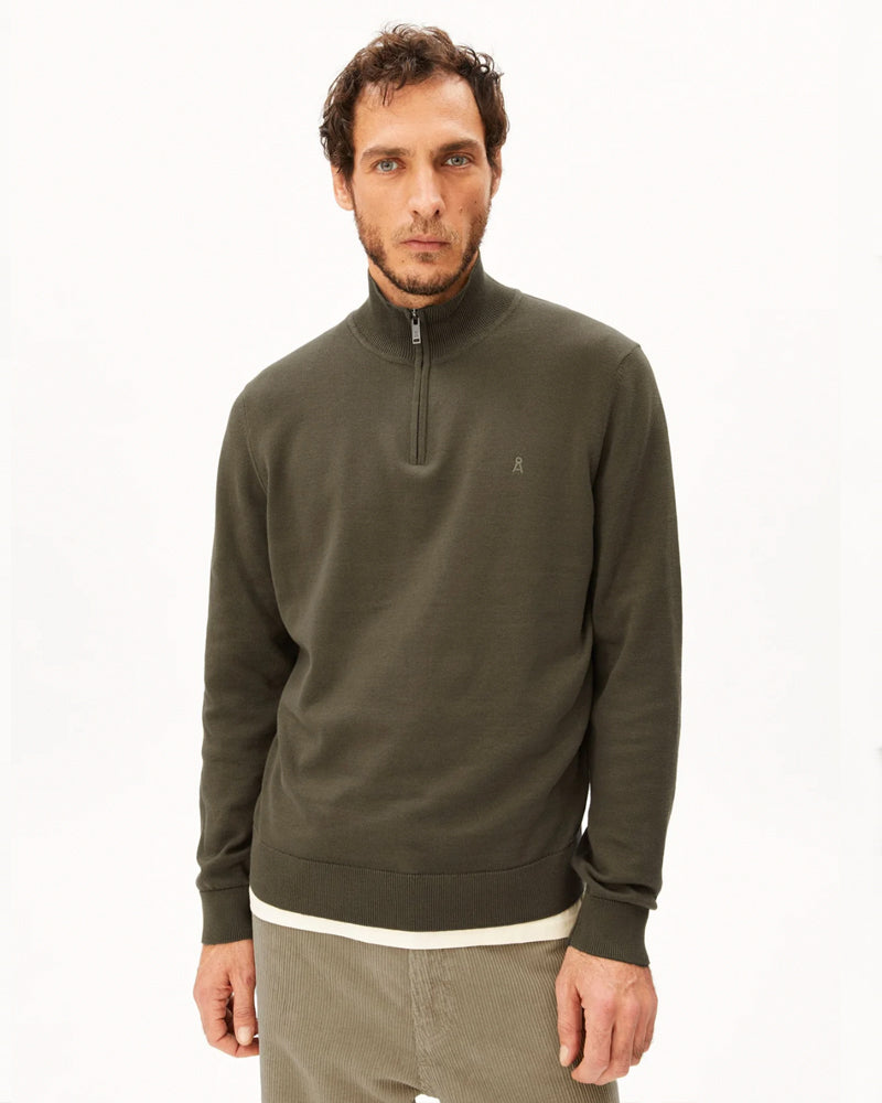 ARMEDANGELS Pullover mit Reißverschluss WAARLO VELVET Bio-Baumwolle