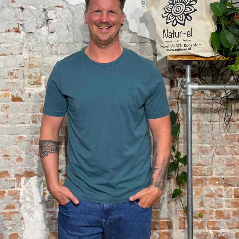 ARMEDANGELS Basic shirt JAAMES PETROL organic cotton