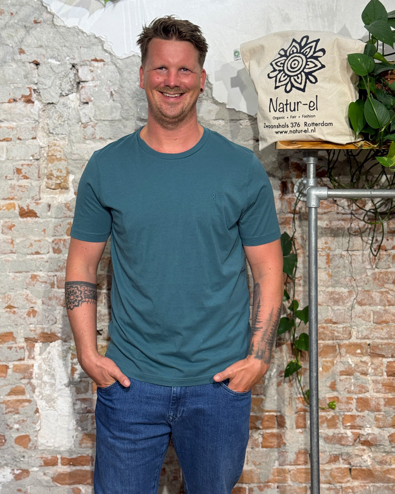 ARMEDANGELS Basic shirt JAAMES PETROL organic cotton