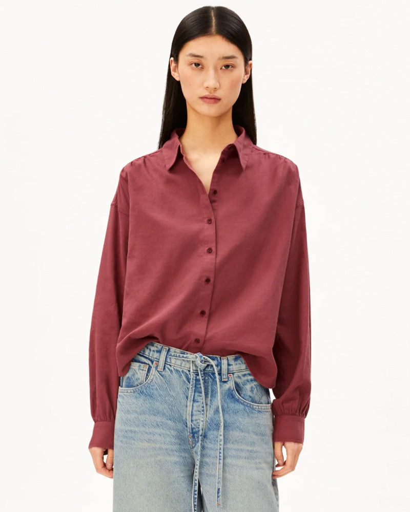 ARMEDANGELS gestreifte weite Bluse LOUILAA LAPIS