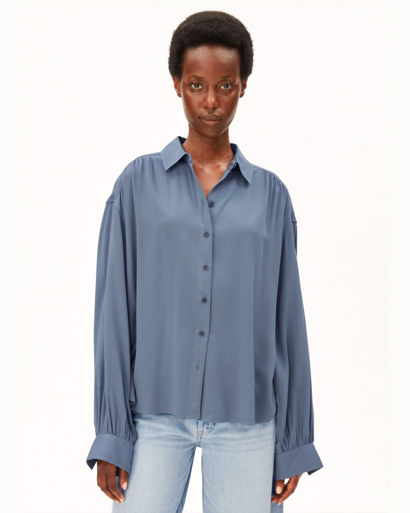 ARMEDANGELS gestreifte weite Bluse LOUILAA LAPIS