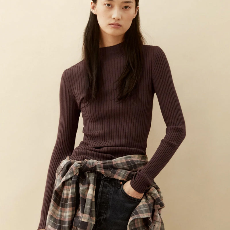 ARMEDANGELS Langarmshirt ALAANI CRUSHED BERRY Bio-Baumwolle