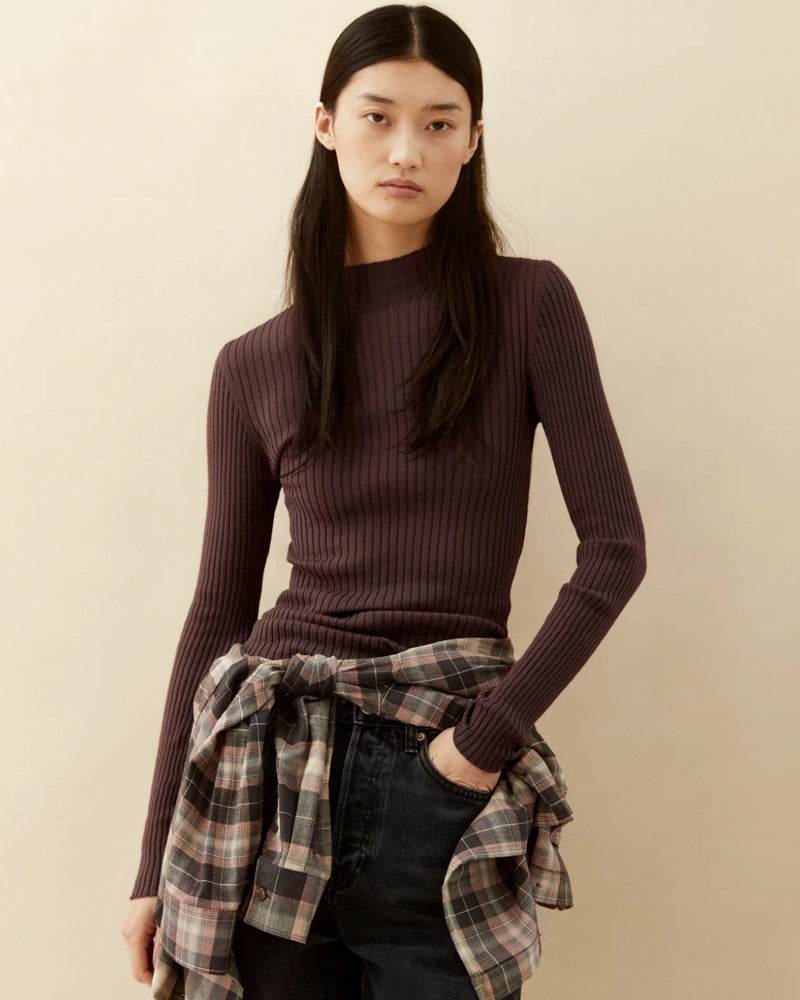 ARMEDANGELS Langarmshirt ALAANI CRUSHED BERRY Bio-Baumwolle