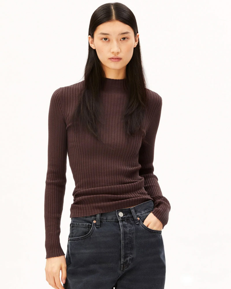 ARMEDANGELS Langarmshirt ALAANI CRUSHED BERRY Bio-Baumwolle