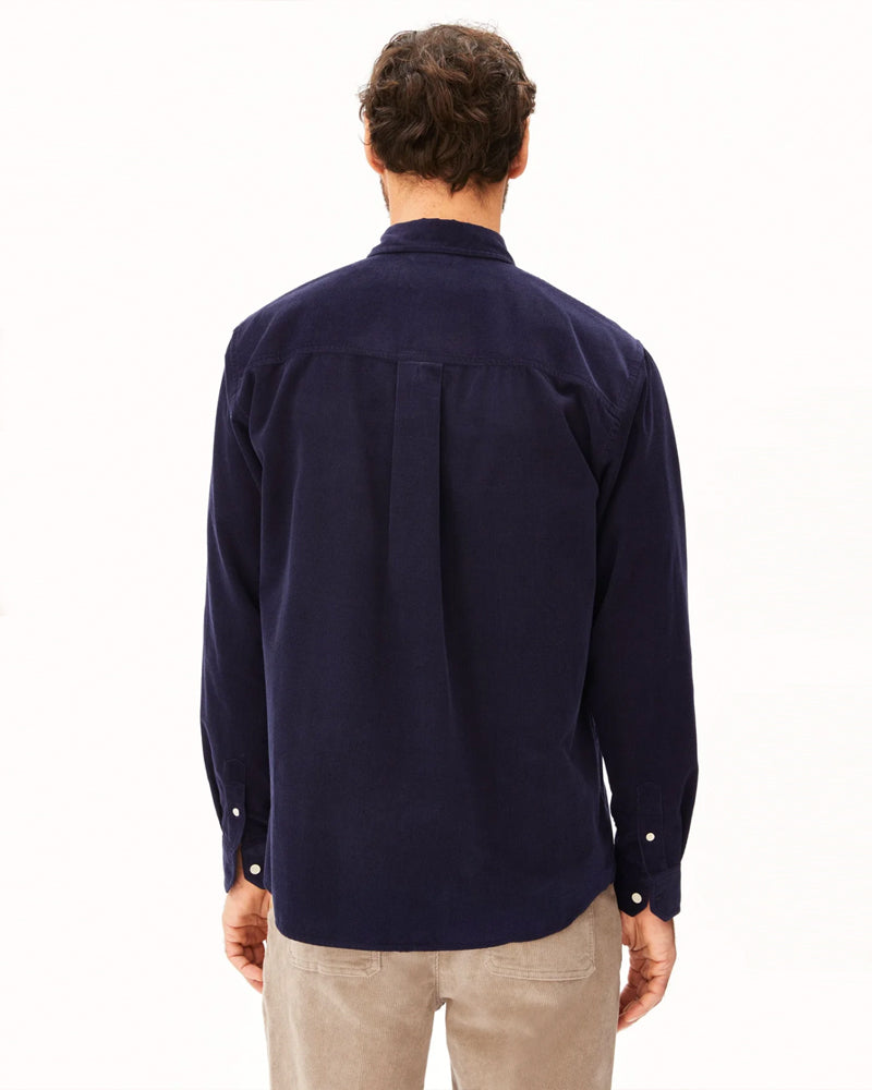 ARMEDANGELS corduroy overhemd WISSE INK BLUE biologisch katoen