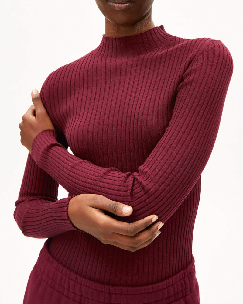 ARMEDANGELS Langarmshirt ALAANI CRUSHED BERRY Bio-Baumwolle
