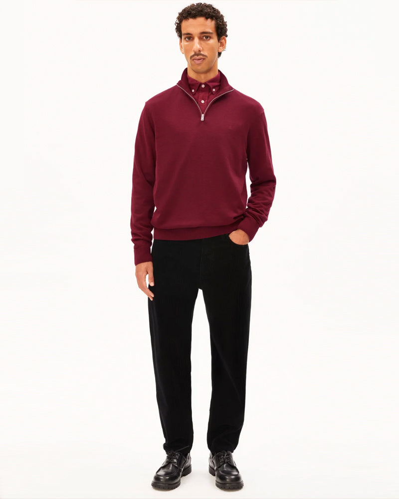 ARMEDANGELS Pullover mit Reißverschluss WAARLO VELVET Bio-Baumwolle