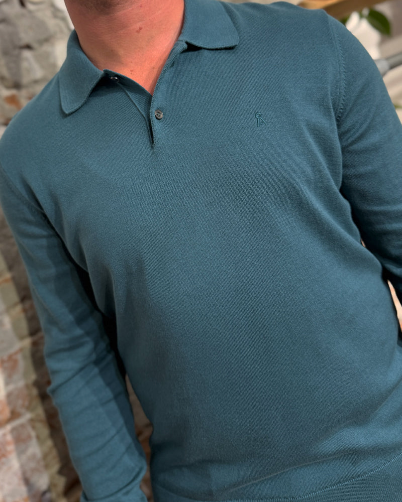 ARMEDANGELS knitted organic cotton polo TIM PETROL