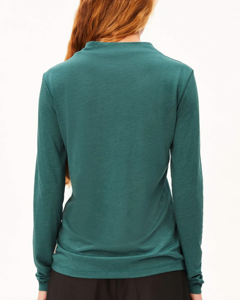 ARMEDANGELS longsleeve CALUNAA PETROL biologisch katoen tencel