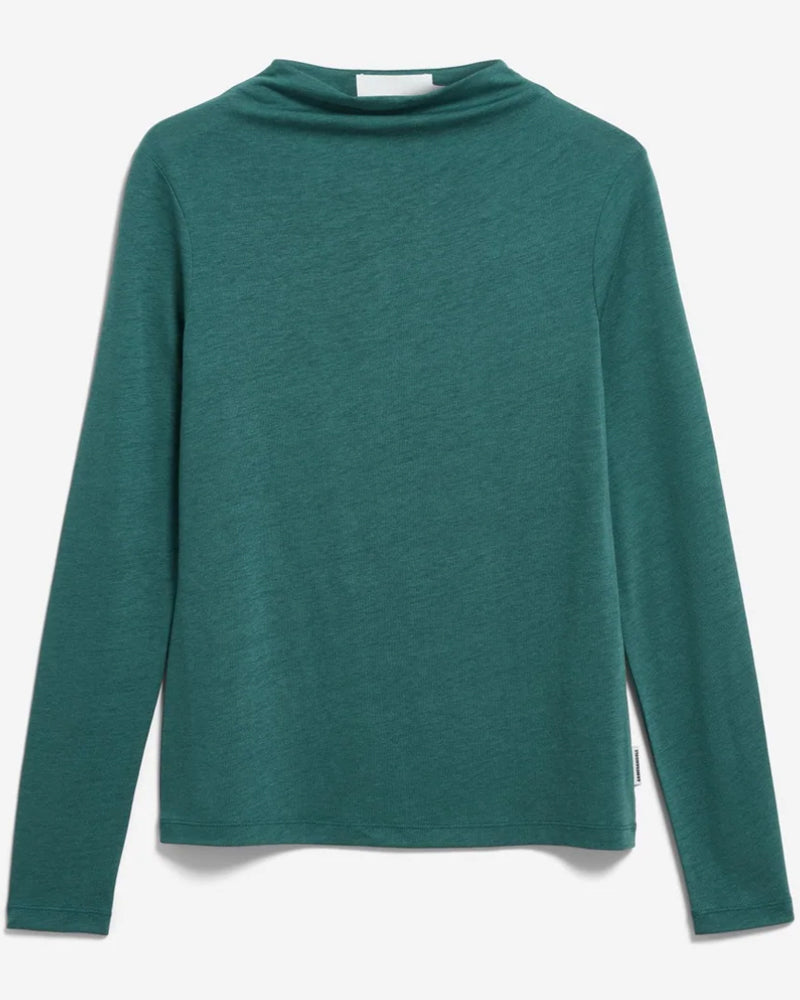 ARMEDANGELS longsleeve CALUNAA PETROL biologisch katoen tencel