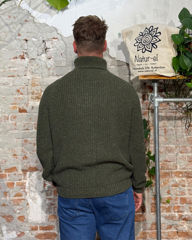 ARMEDANGELS skipper sweater TWEED DARK EARTH wool and cotton