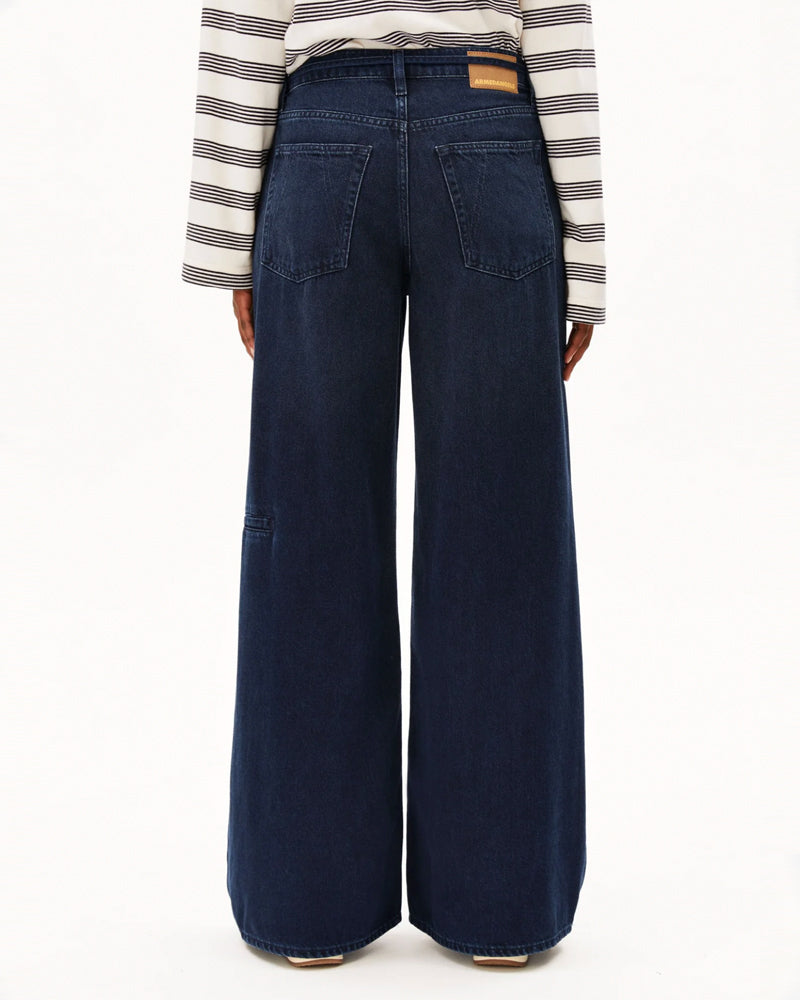 ARMEDANGELS wide leg spijkerbroek ASTREAAS INK mid waist