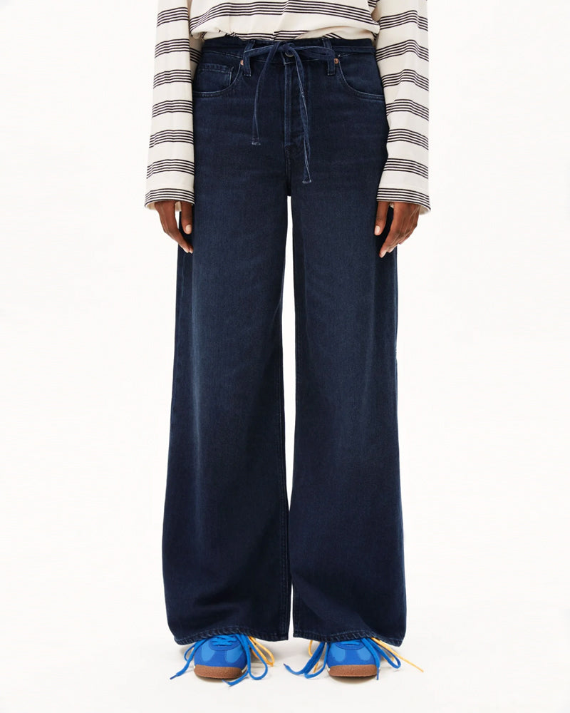 ARMEDANGELS wide leg spijkerbroek ASTREAAS INK mid waist