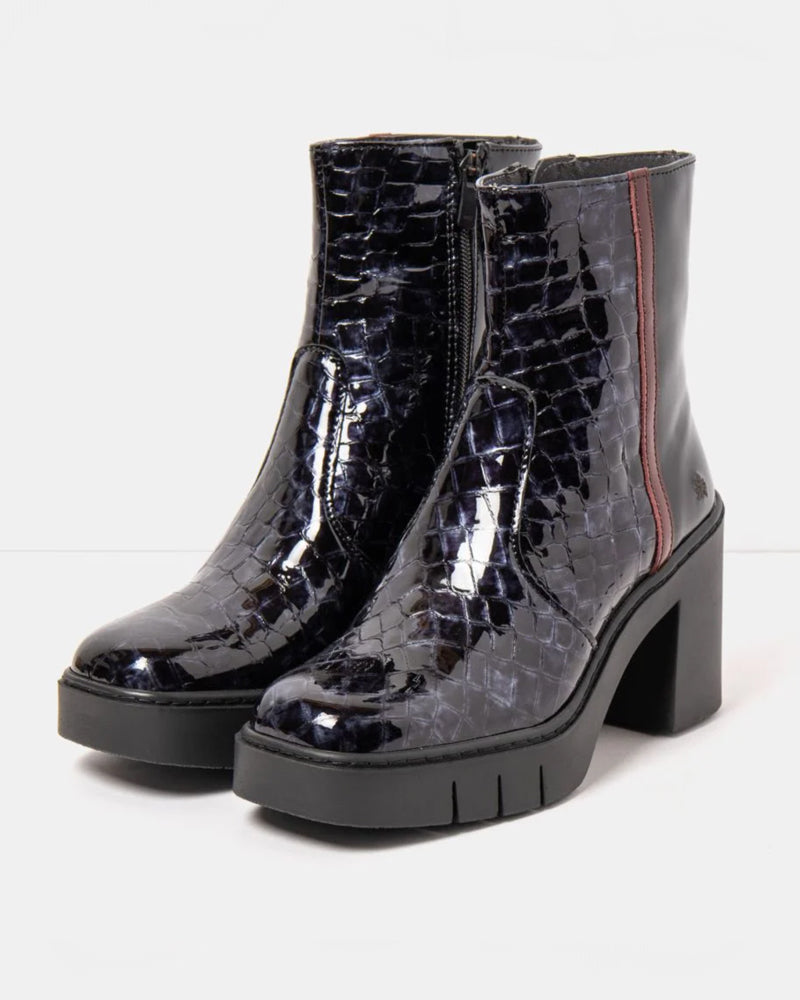 ART nachhaltige LACK-STIEFELETTEN mit Absatz BERNA JUNGLE