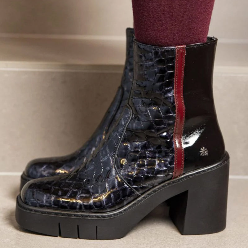 ART nachhaltige LACK-STIEFELETTEN mit Absatz BERNA JUNGLE