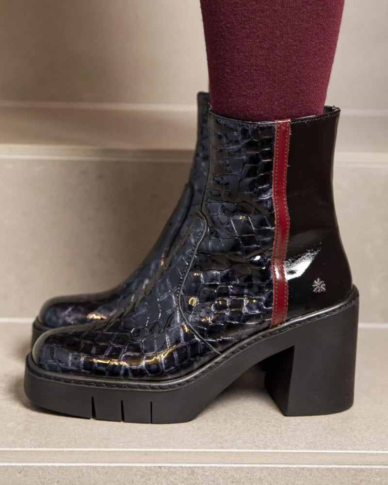 ART nachhaltige LACK-STIEFELETTEN mit Absatz BERNA JUNGLE