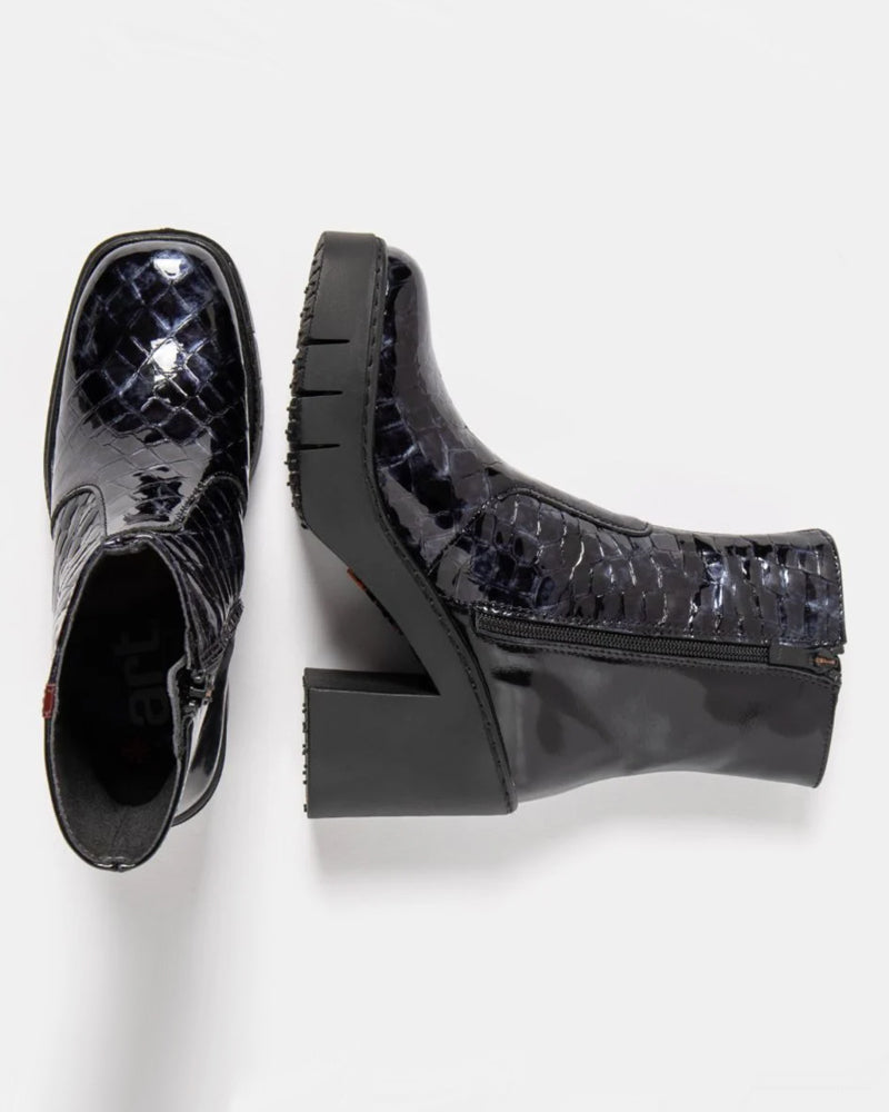 ART nachhaltige LACK-STIEFELETTEN mit Absatz BERNA JUNGLE