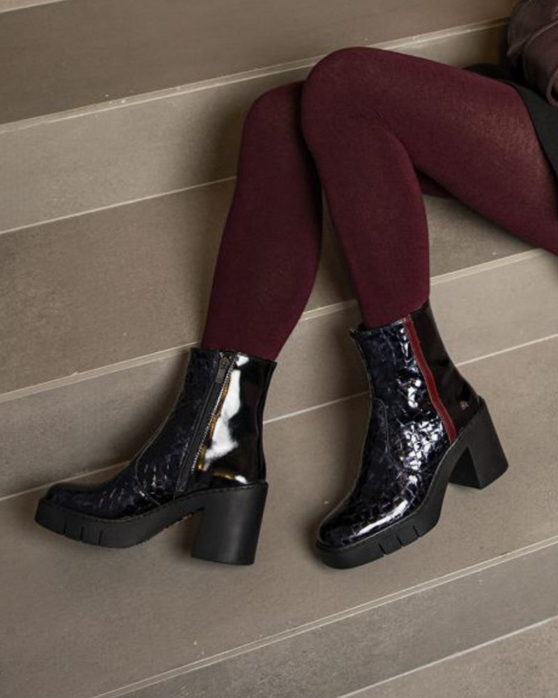 ART nachhaltige LACK-STIEFELETTEN mit Absatz BERNA JUNGLE