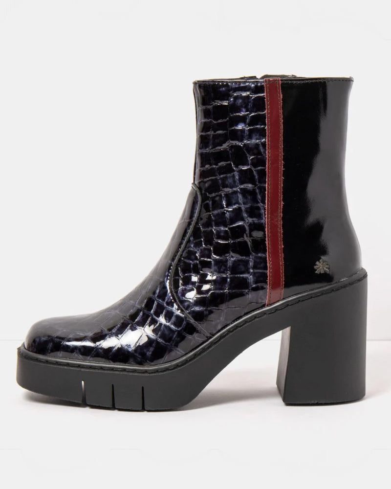 ART nachhaltige LACK-STIEFELETTEN mit Absatz BERNA JUNGLE