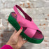 ART duurzame sandalen met dikke zool DUNE PINK GREEN