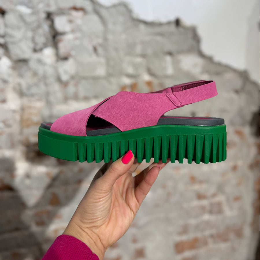 ART duurzame sandalen met dikke zool DUNE PINK GREEN