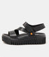 ART zwarte duurzame sandalen met dikke zool LOLA BLACK
