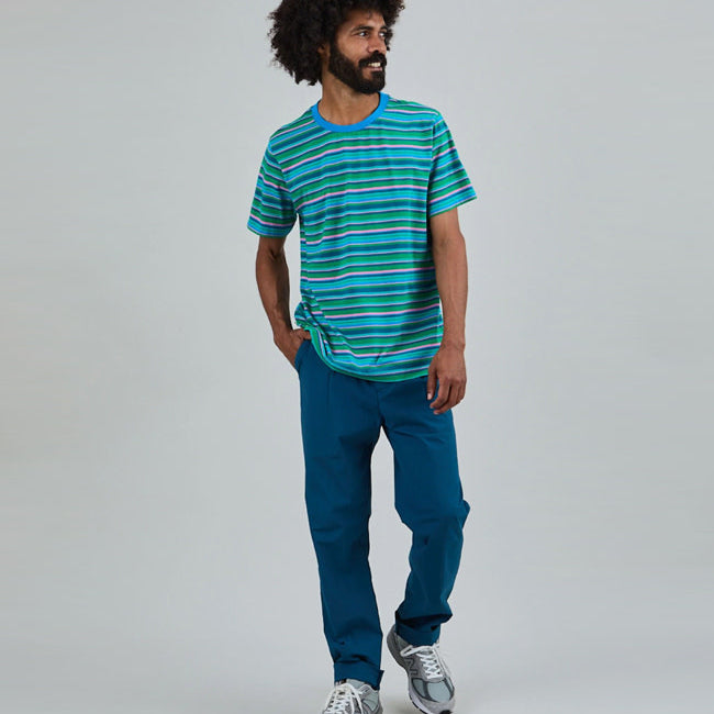 BRAVA t-shirt van biologisch katoen STRIPES BLUE