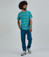 BRAVA t-shirt van biologisch katoen STRIPES BLUE