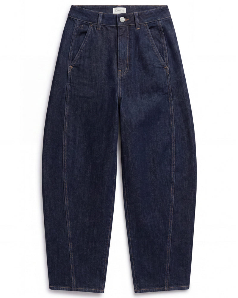 DAWN DENIM barrel leg spijkerbroek MOONDUST RAW biologisch katoen
