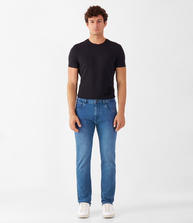 DAWN DENIM spijkerbroek DUSK MID BLUE biologisch katoen