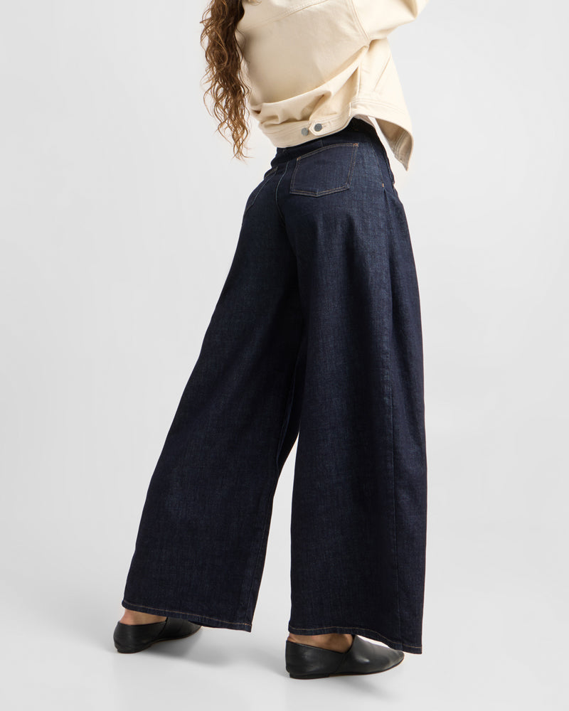 DAWN DENIM Schlagjeans DEW BLACK Bio-Baumwolle