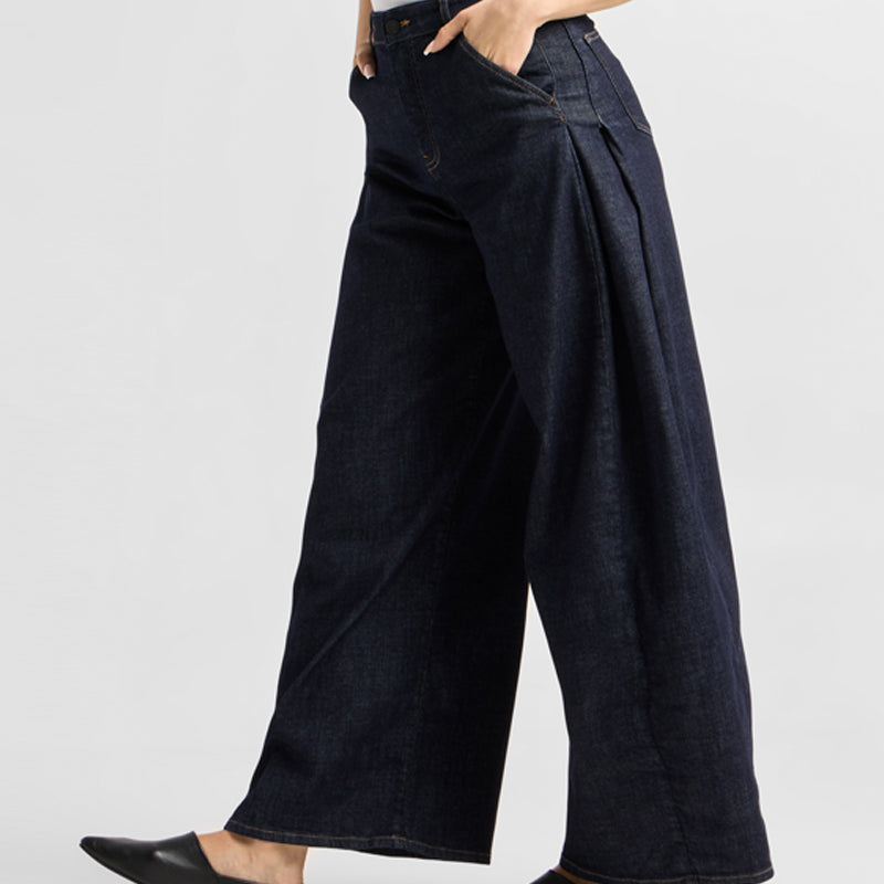 DAWN DENIM Schlagjeans DEW BLACK Bio-Baumwolle