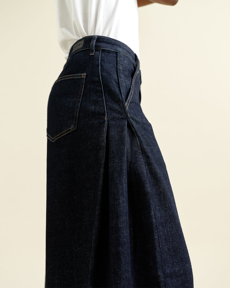 DAWN DENIM Schlagjeans DEW BLACK Bio-Baumwolle