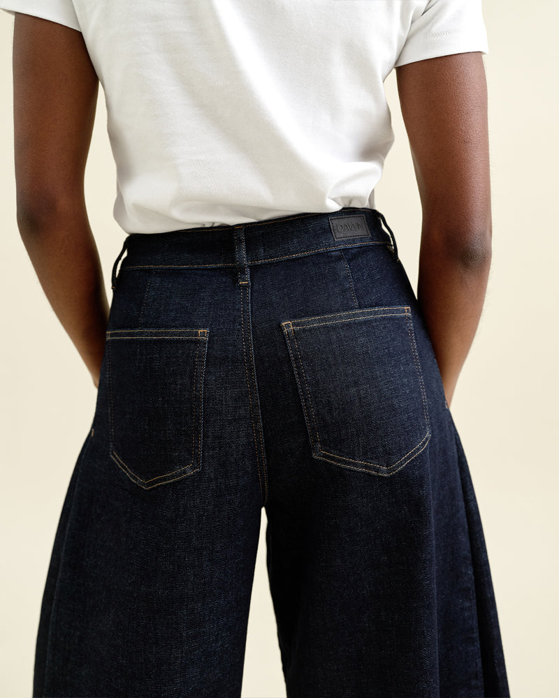 DAWN DENIM Schlagjeans DEW BLACK Bio-Baumwolle