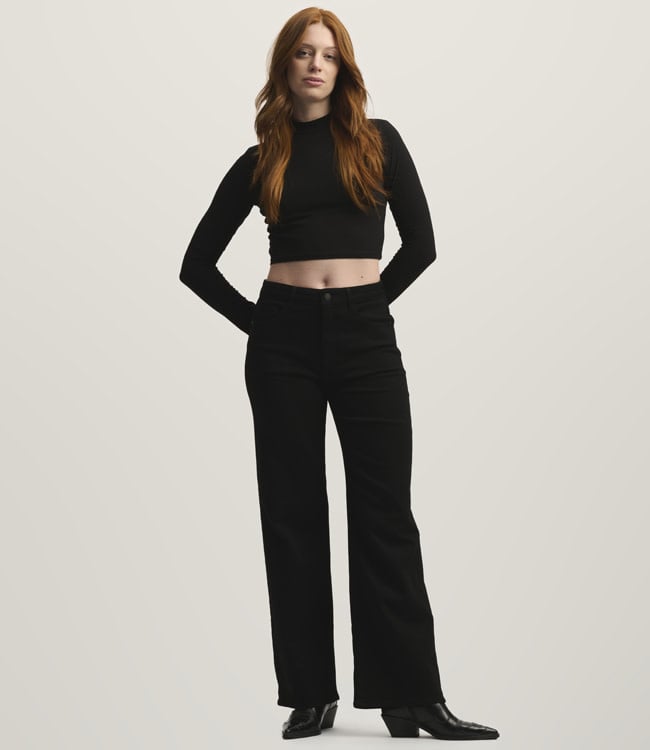 DAWN DENIM flared spijkerbroek DEW BLACK biologisch katoen