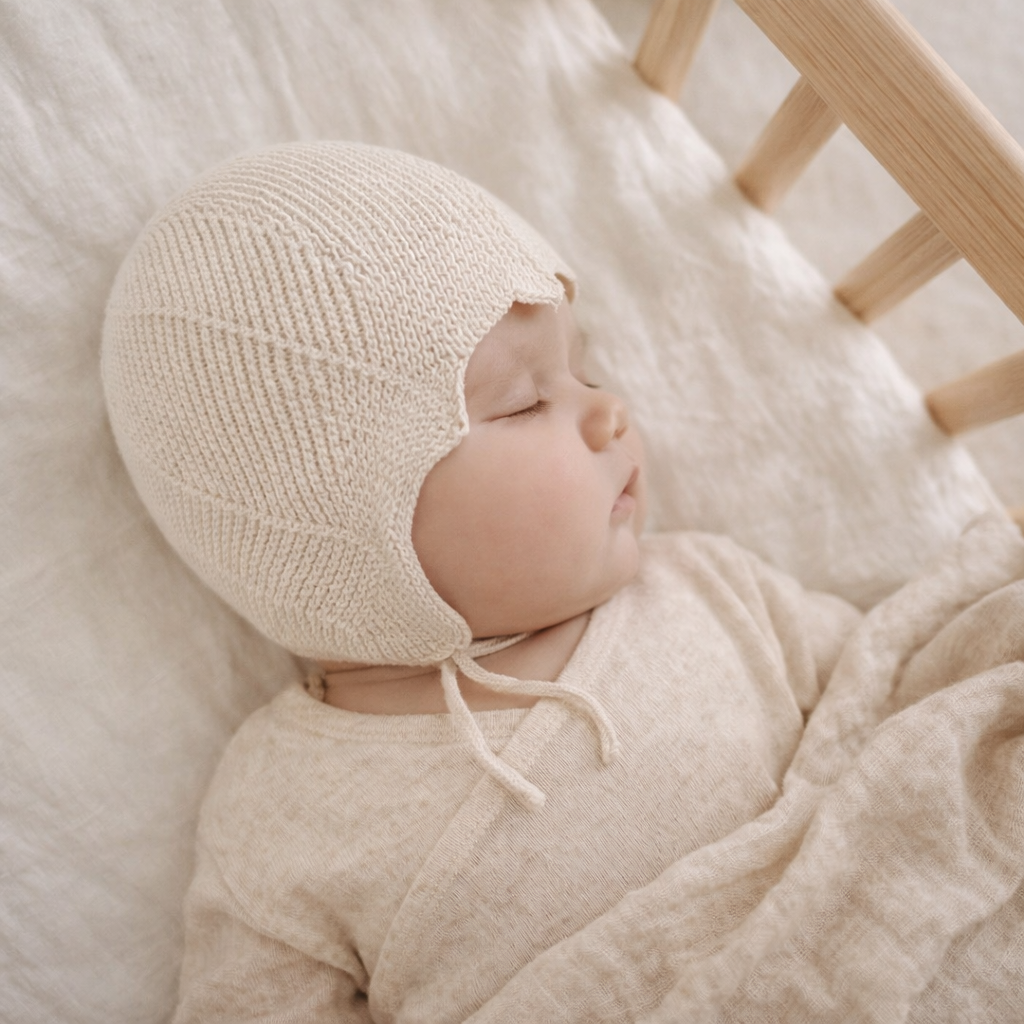Engel Natur zijden mutsje 100% zijde baby pixie NATUREL