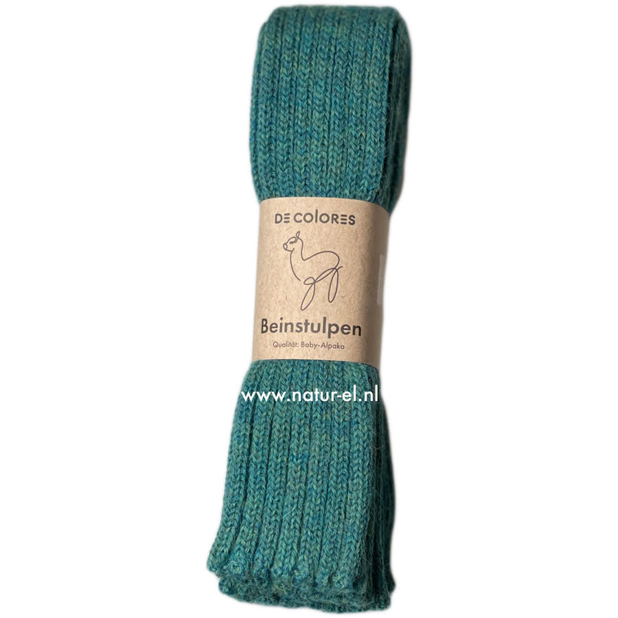 DE COLORES beenwarmers baby alpaca GROEN MELANGE 70 - 40 cm