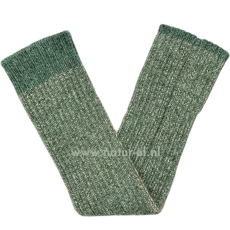 DE COLORES 100% baby alpaca BEENWARMERS TWO TONE grijsgroen 65