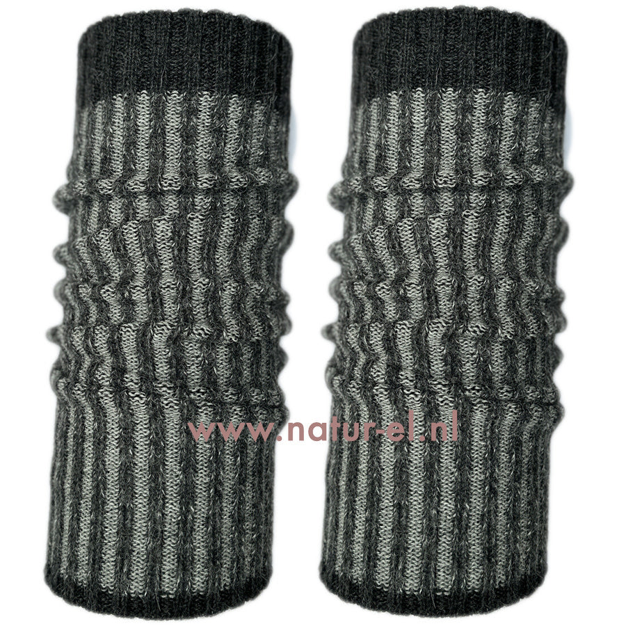DE COLORES 100% baby alpaca BEENWARMERS TWO TONE antraciet 14