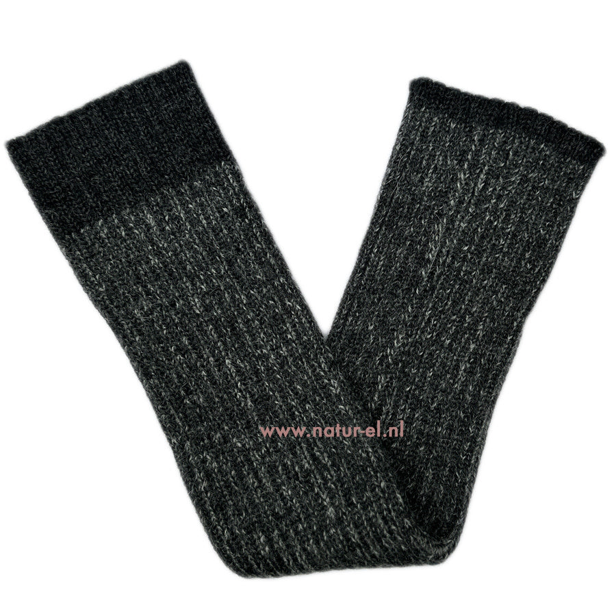 DE COLORES 100% baby alpaca BEENWARMERS TWO TONE antraciet 14