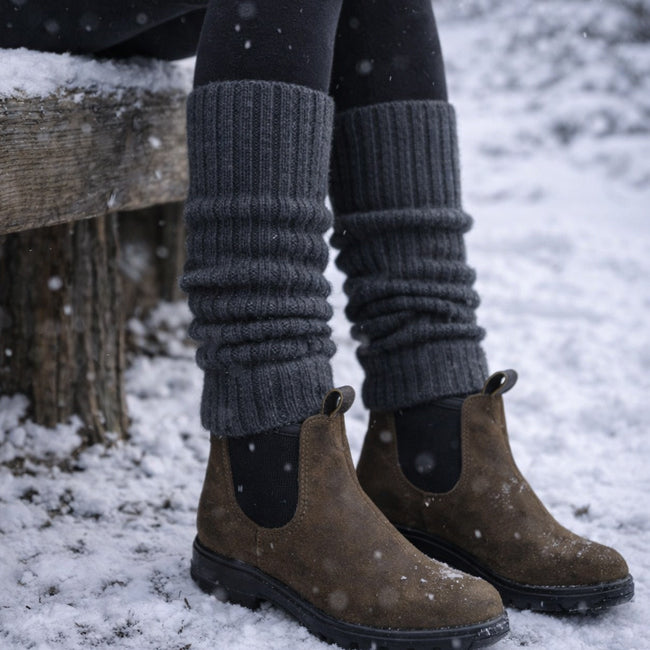 DE COLORES beenwarmers baby alpaca GRIJS  - 40 cm