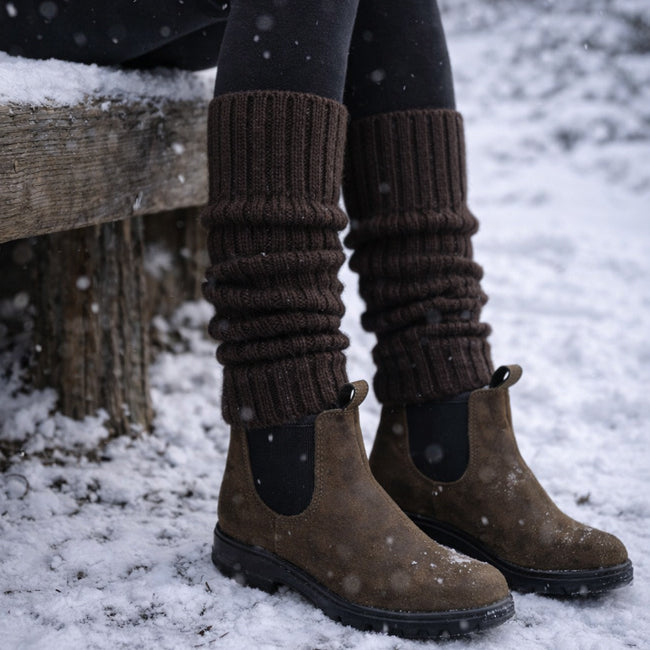 DE COLORES beenwarmers baby alpaca MOKKA 28 - 40 cm