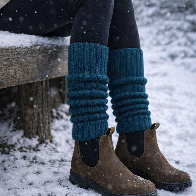DE COLORES beenwarmers baby alpaca PETROL 75 - 40 cm