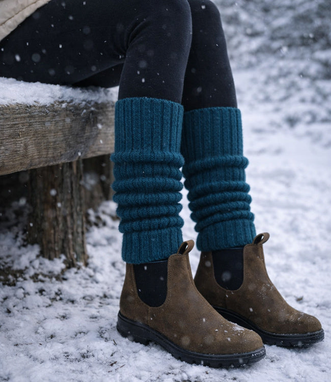 DE COLORES beenwarmers baby alpaca PETROL 75 - 40 cm