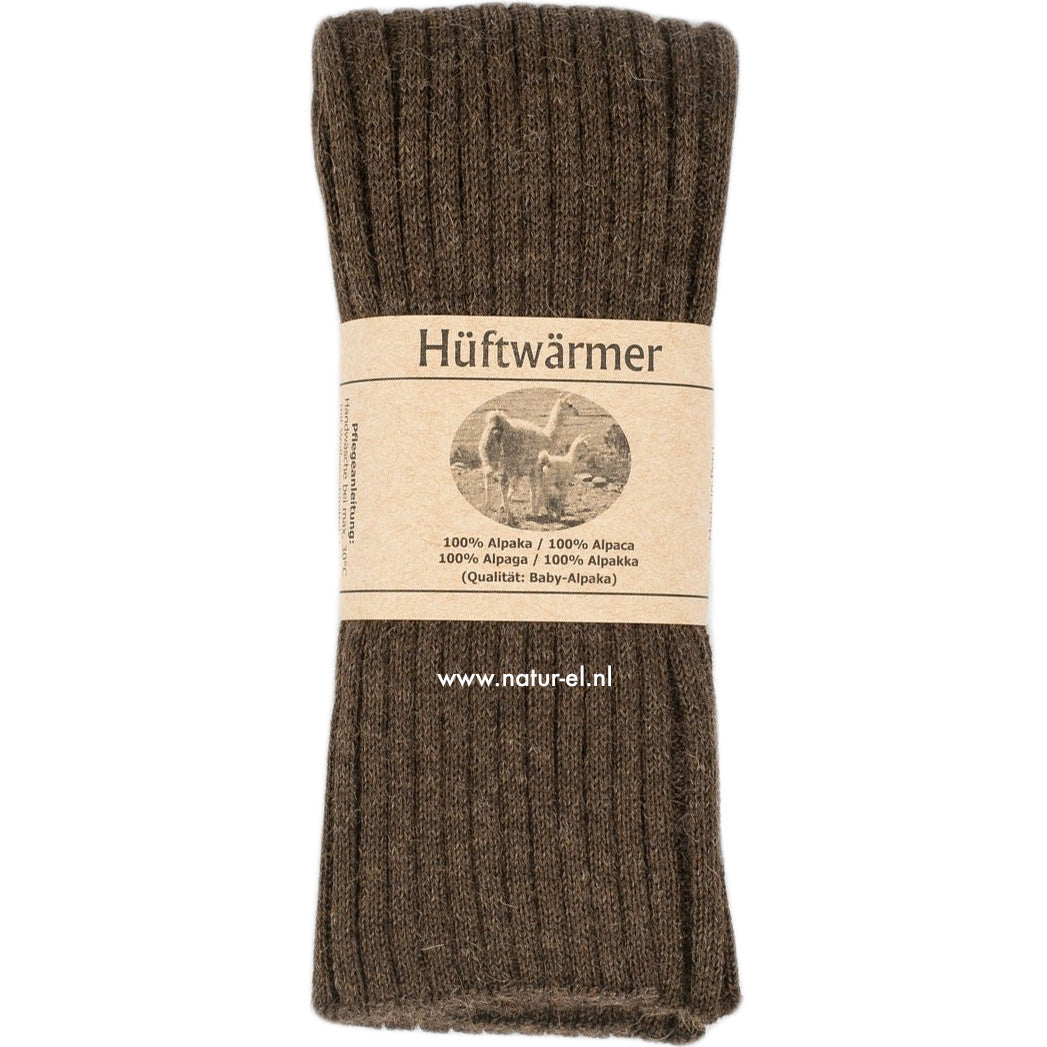 DE COLORES nierwarmer RIB van 100% alpaka MOKKA 28