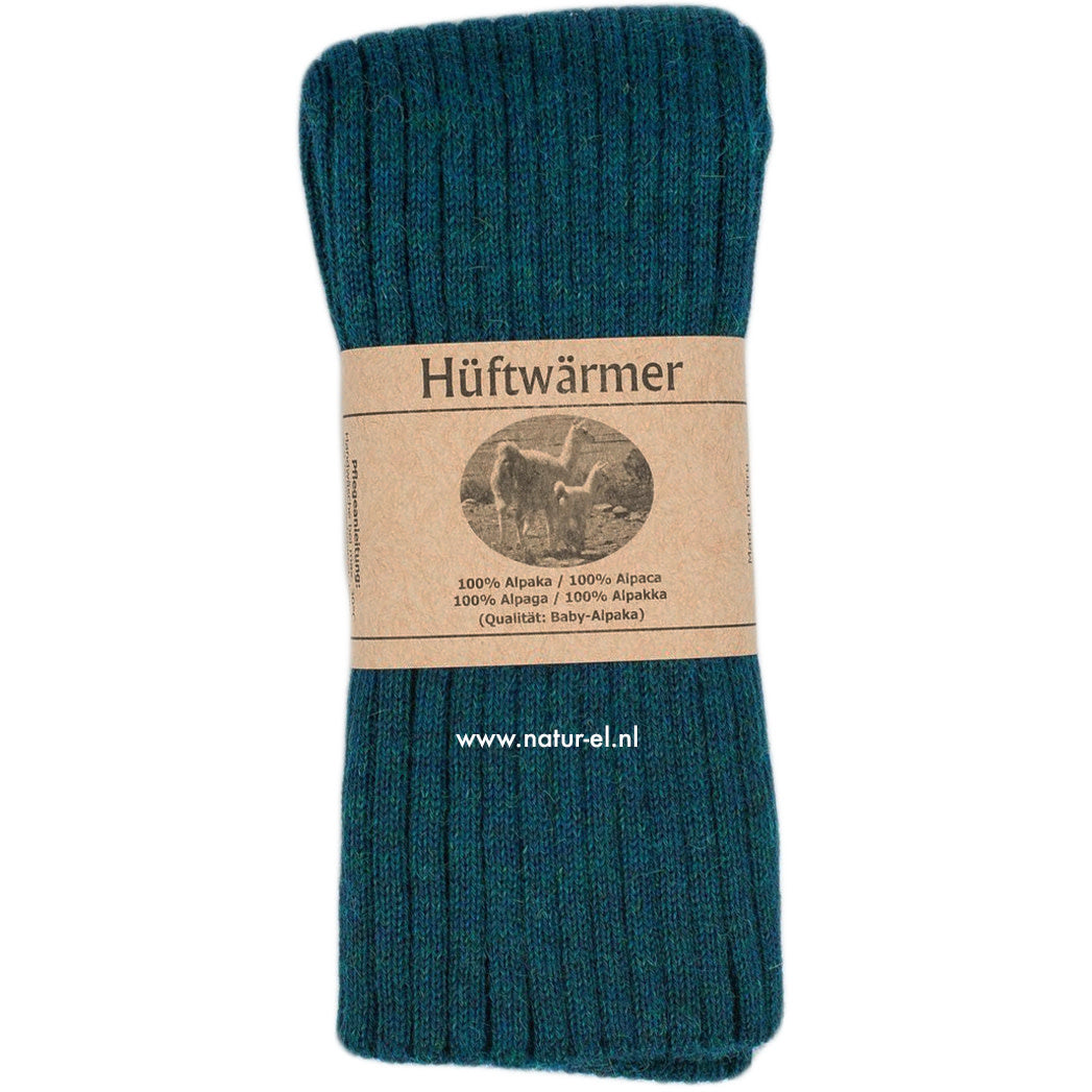 DE COLORES nierwarmer RIB van 100% alpaka PETROL 75