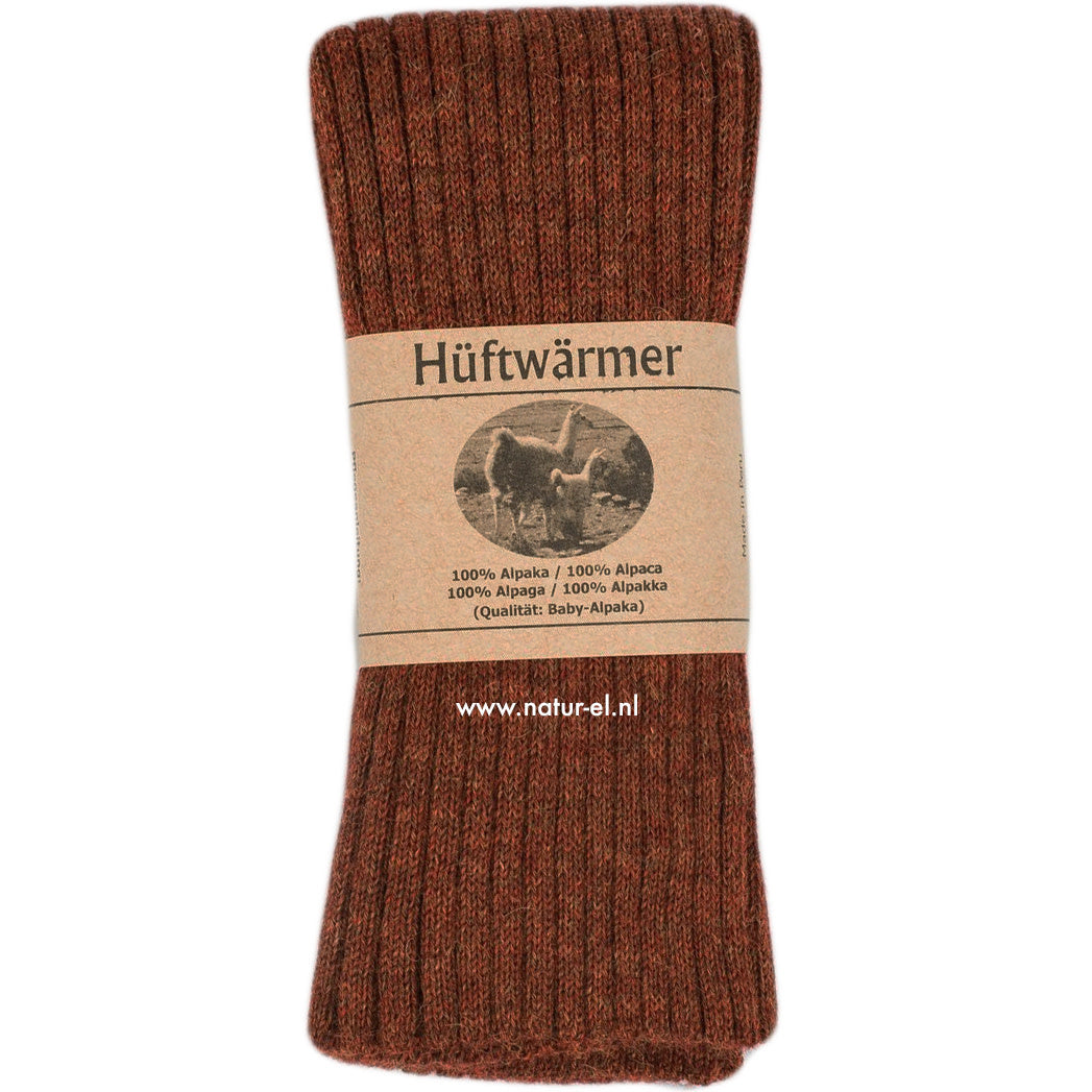 DE COLORES nierwarmer RIB van 100% alpaka ROEST 48