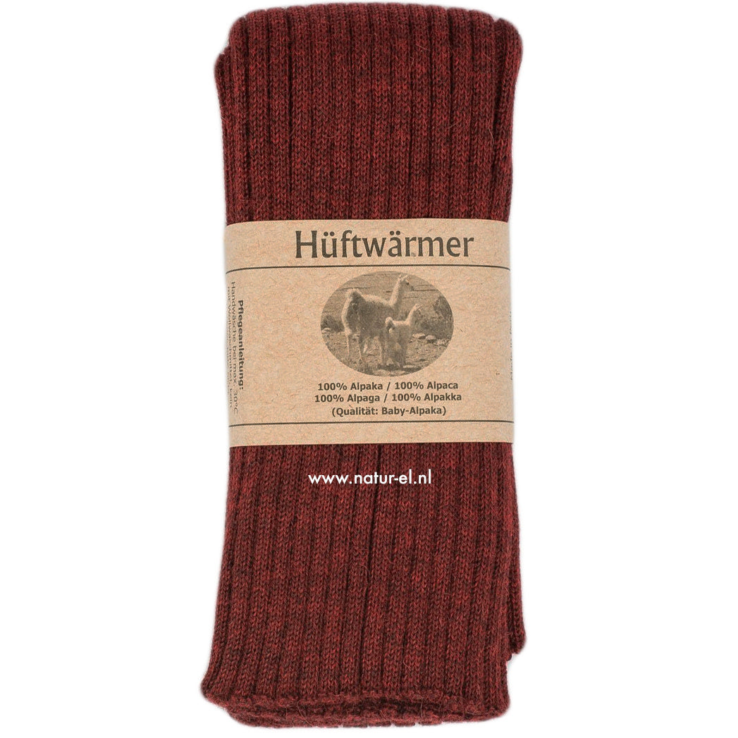 DE COLORES nierwarmer RIB van 100% alpaka ROOD 47
